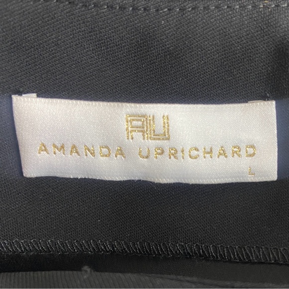 AMANDA UPRICHARD Sz Large Black Long Sleeve Crawford One Shoulder Blouse EUC - Picture 5 of 7